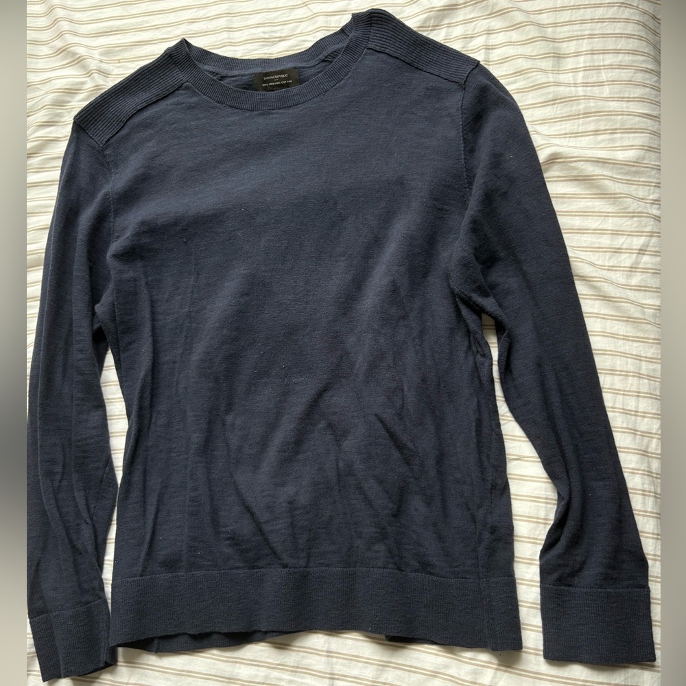 Banana Republic Men's Navy Crewneck Knit Sweater